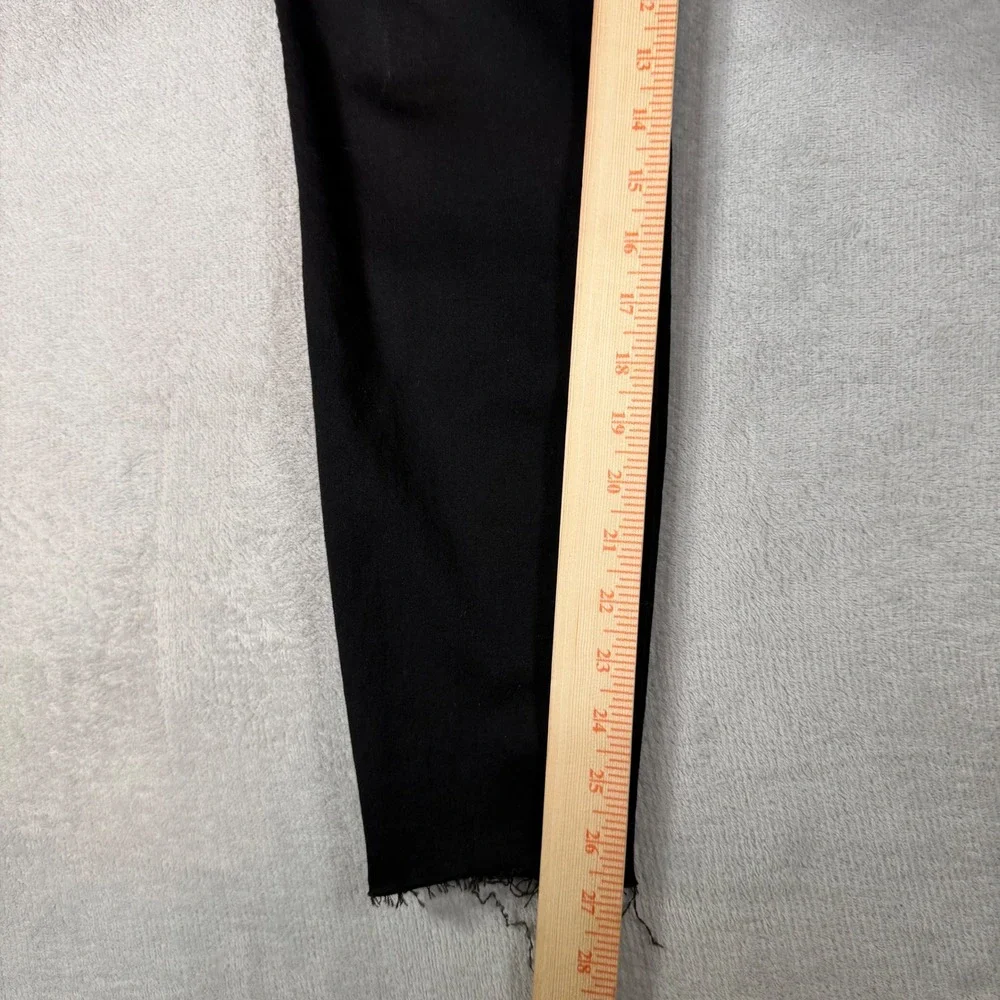 KUT from the Kloth Donna High Rise Fab Ab Ankle Skinny Black Jeans RawHem Size 8